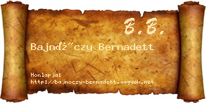 Bajnóczy Bernadett névjegykártya